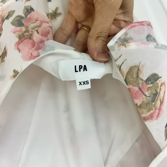 LPA Ruffle Neckline Adjustable Strap Maxi Dress NWT XXS - Picture 5 of 10